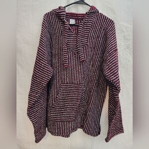 XL Hoodie Baja Hippie Surfer Mexican Poncho Sweater